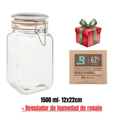 Frasco de vidrio con cierre hermetico