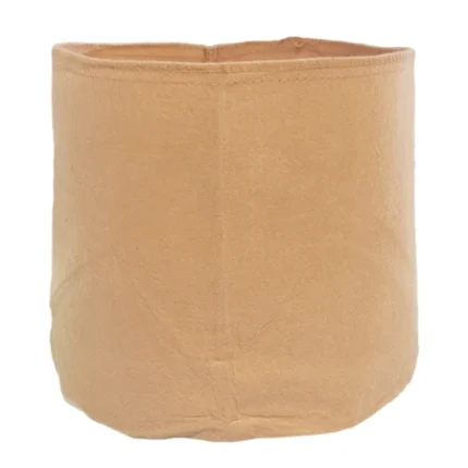 Maceta de tela rodonda beige con asas 7Ga 26Litros