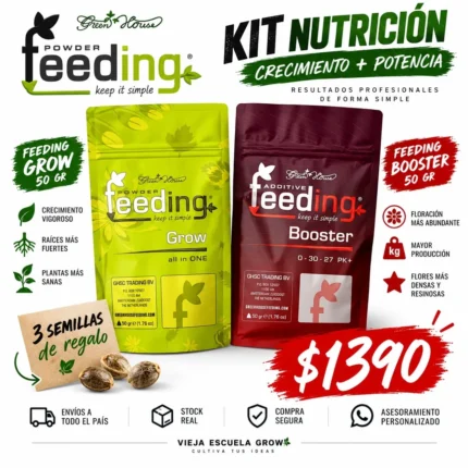 Kit Green House Feeding Grow 50 g + Booster 50 g + 3 Semillas de Regalo